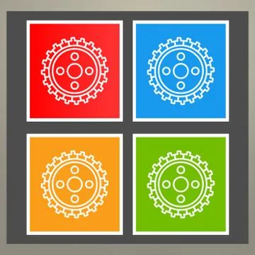 Set of four wheels for a tractor Stock Illustration