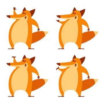 Set of foxes Stock Illustration