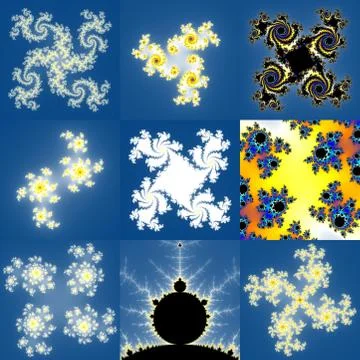 Set of fractal floral patterns Stock Illustration