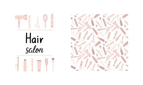 A set with a frame and a seamless pattern Illustrazione stock
