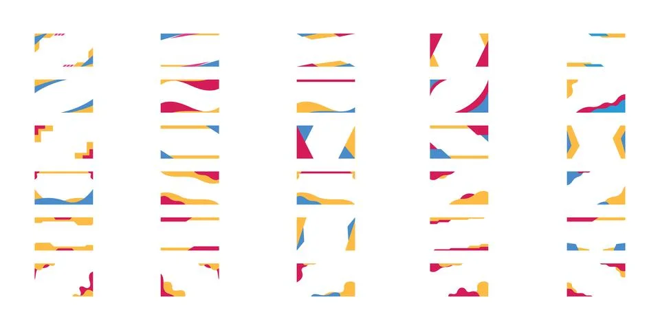 Set of frame element aesthetic logo vector Stock Illustration