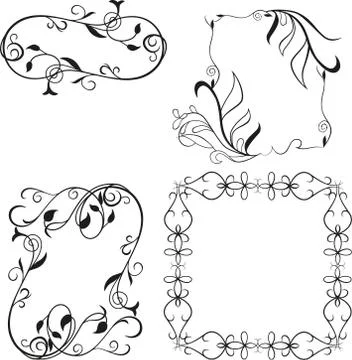 Set frame elements isolated on white background Stock Illustration