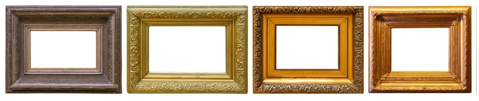 Set of frame frames picture gold silver tree. Stock Photos