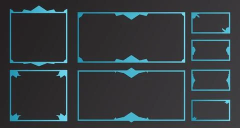 Set of frame game, live stream interface. Abstract digital user interface Stock Illustration