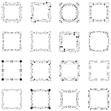 Set of frame silhouette Stock-Illustration