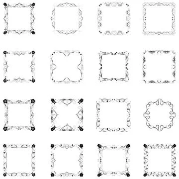 Set of frame silhouette Stock Illustration