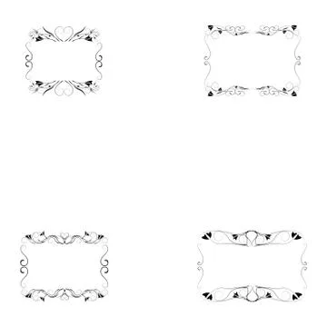 Set of frame silhouette Stock Illustration