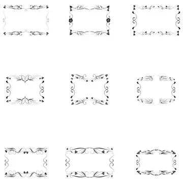 Set of frame silhouette Stock Illustration