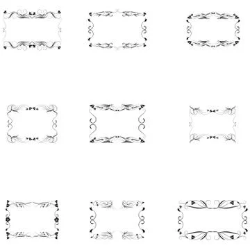 Set of frame silhouette Stock Illustration