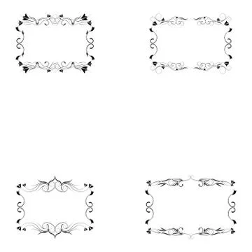 Set of frame silhouette Stock Illustration