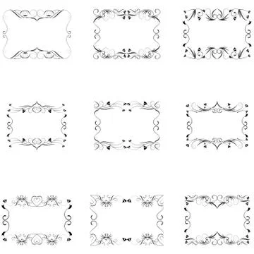 Set of frame silhouette Stock Illustration