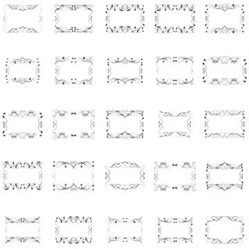 Set of frame silhouette Stock Illustration