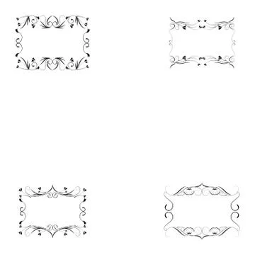 Set of frame silhouette Stock Illustration