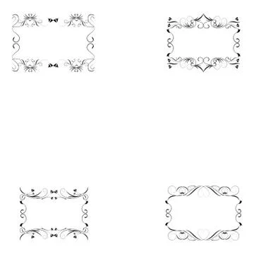 Set of frame silhouette Illustrazione stock