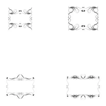 Set of frame silhouette Illustrazione stock