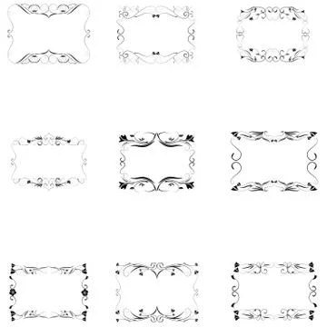 Set of frame silhouette Stock Illustration