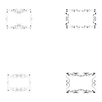 Set of frame silhouette Stock Illustration