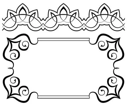Set of frames and borders. Elements for design Illustrazione stock