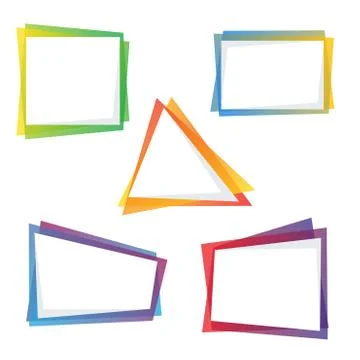 Set of frames and borders in gradient colors on white, stock vector illustrat Illustrazione stock