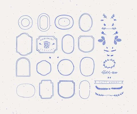 Set of frames and decor elements Stock Illustration