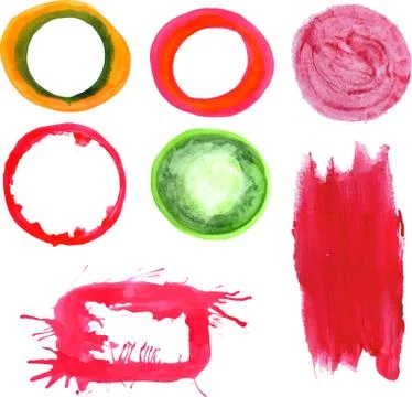 Set of frames and hand painted textures Illustrazione stock