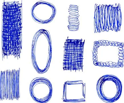Set of frames and hand painted textures Illustrazione stock