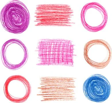 Set of frames and hand painted textures イラスト素材