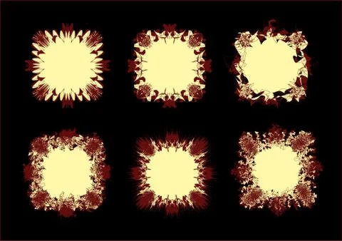 Set of frames on black background Illustrazione stock