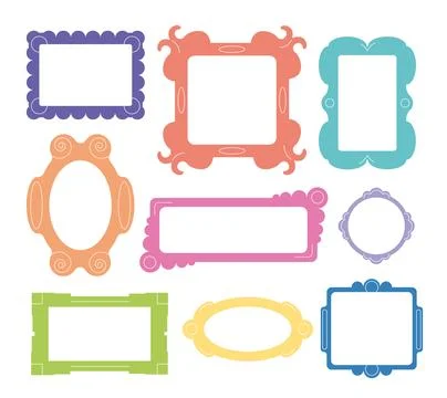 Set of frames. Borders in baroque style for pictures and mirror. Victorian Stock Illustration