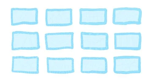 Set of frames. Bundle of hand drawn borders. Collection of decoration element Stock Illustration
