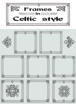 Set of frames in Celtic style. Stock Illustration