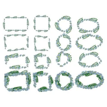 Set of frames. Chamomile with leaves, medicinal plant, hand-drawn Illustrazione stock