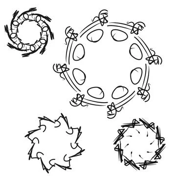 Set of frames, circles, simple pattern. 스톡 일러스트