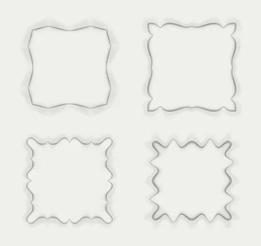 Set of frames with delicate gradient with transparent shadows. 스톡 일러스트