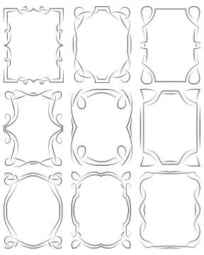 Set of frames design elements. Editable vector file Stock Illustration