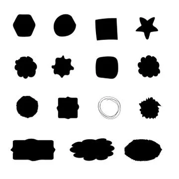 Set of frames different hand-drawn shape. Stock Illustration