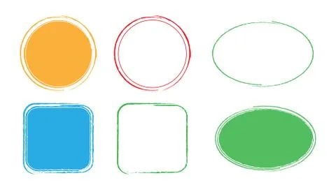 Set of frames of different shapes and colors. a solution for design and creat Stock Illustration