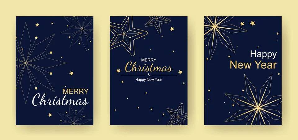 Set of frames with gold decor for festive mood Stockillustratie