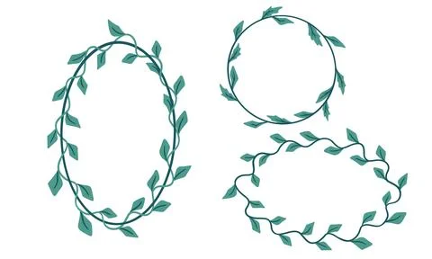 Set of frames from leaves and flowers for text. Stock Illustration