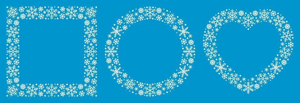 Set of frames made of snowflakes Stockillustratie