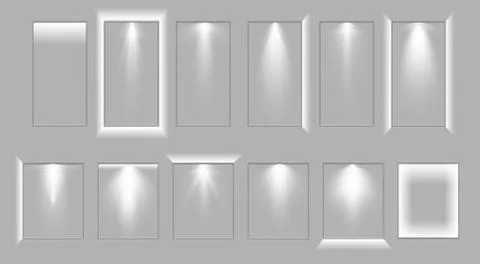 A set of frames of a soviet weighing on the wall. Frame for the image, rectan Stock Illustration