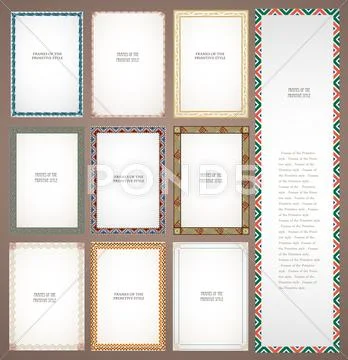Set frames in tribal style. Vector Stock Illustration