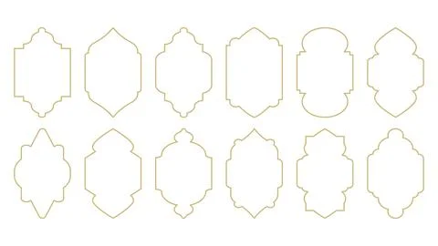 Set frames of various unusual shapes 库存插图