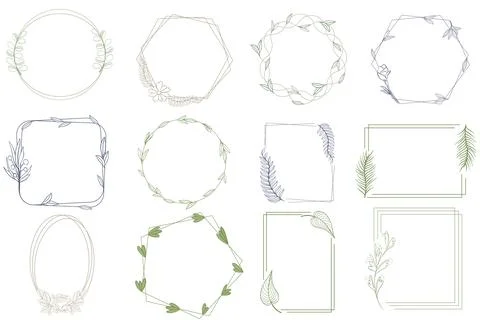 Set of frames, vector. Illustrazione stock