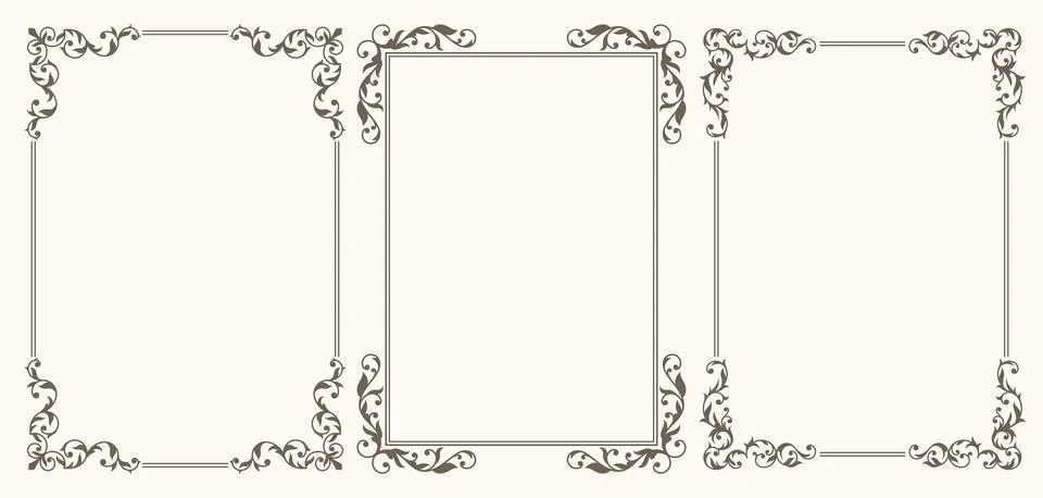 Set of frames in vintage style Stock Illustration