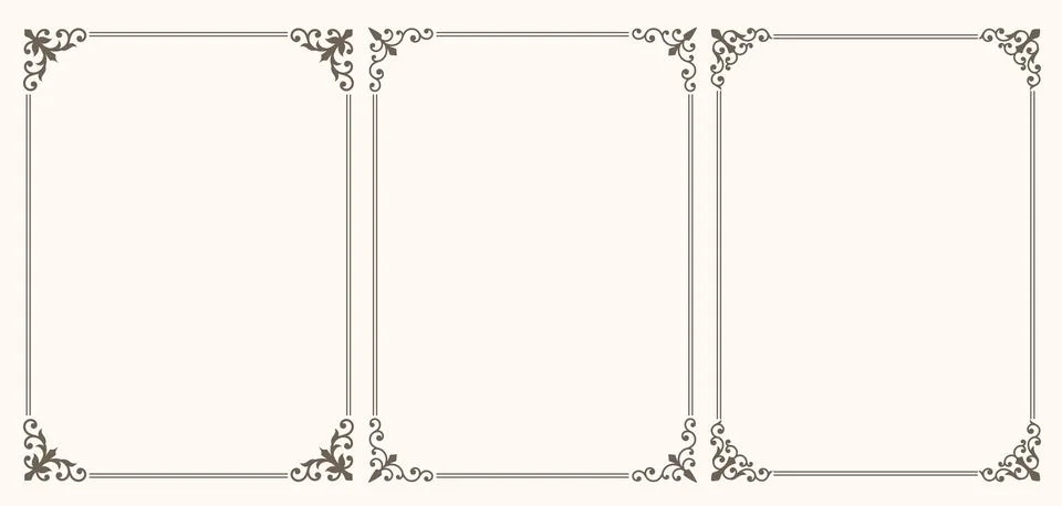 Set of frames in vintage style 스톡 일러스트