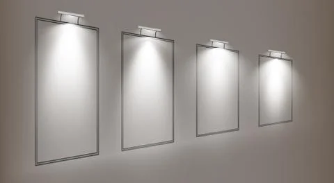 A set of frames weighing on the wall. Frame for the image, rectangular, recta Stock-Illustration