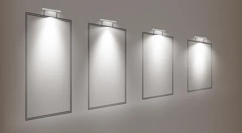 A set of frames weighing on the wall. Frame for the image, rectangular 스톡 일러스트