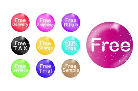 Set of free badge Stock Illustration