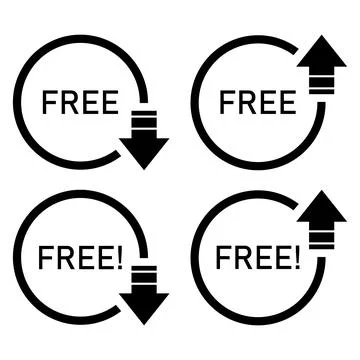 Set of Free web button sign, promotion design label icon, gratis business vec 스톡 일러스트